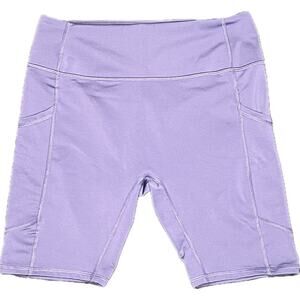 Savvi women's purple biker shorts side pockets athletic XL